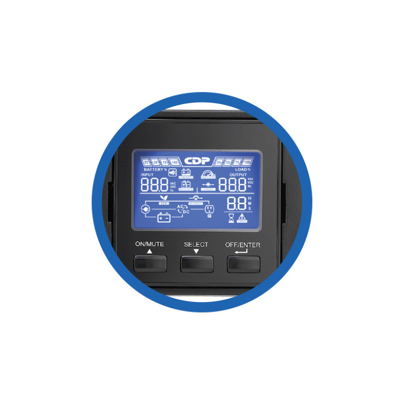 CDP  UPO11-3 RT  UPS ONLINE/ 3000 VA/2700W/ ONDA  SENOIDAL PURA/  RACKEABLE/ PANTALLA  LCD  ROTATIVA/ 8 CONTACTOS NEMA 5-15R/ REQUIERE CLAVJA O ADAPTADOR NEMA 5-30R  #GOL image 7